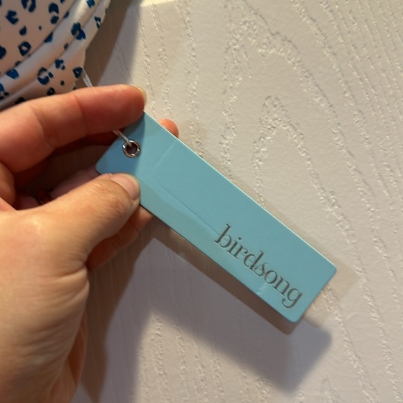 White and Blue Balconette Bikini with Nautical Dots - Picture 4 of 12